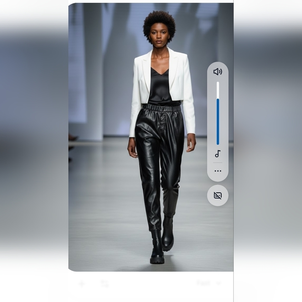 Shinestar Black Faux Leather Pants Size L